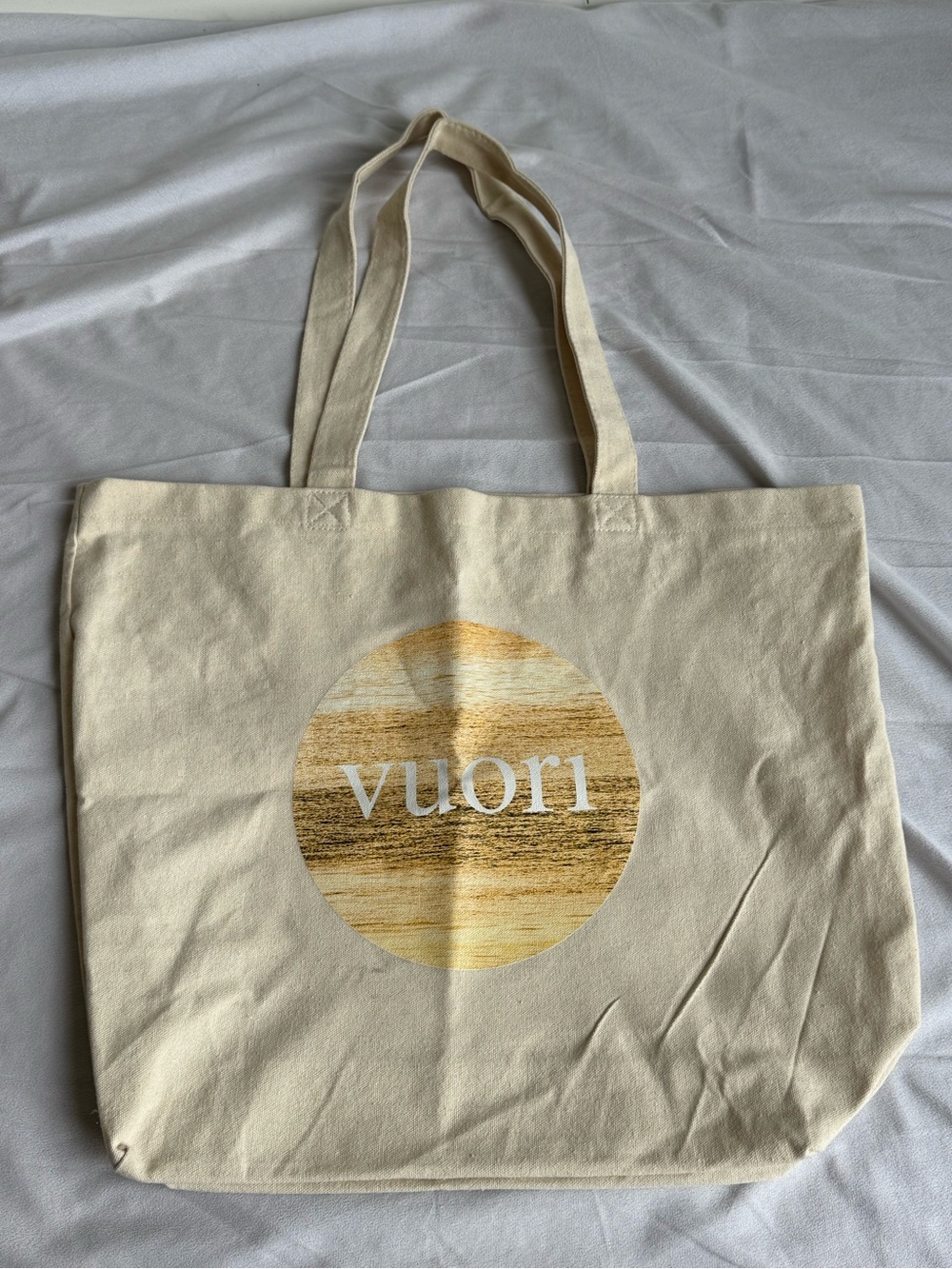 Vuori The Rise The Shine Limited Edition Canvas Tote Large Yellow Natural Bag